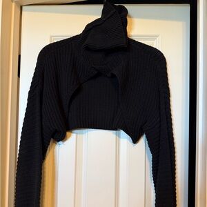 Black Cropped Sweater Bolero